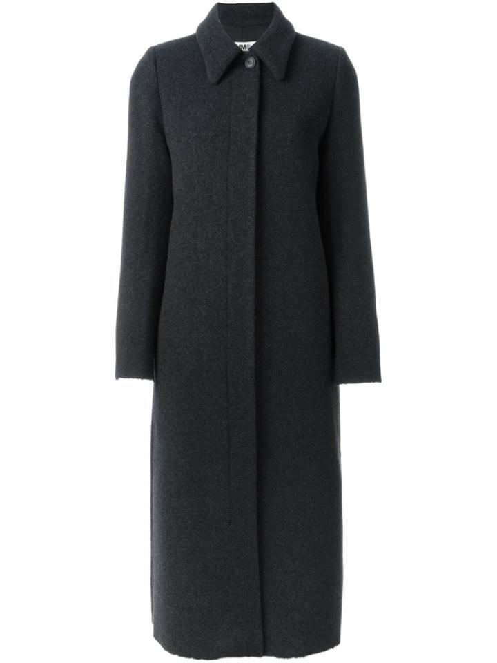 Mm6 Maison Margiela Single Breasted Long Coat - Grey