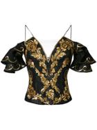 Moschino Cold Shoulder Sequinned Top - Black