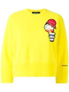 Dsquared2 Drinking Decal Cropped Sweatshirt, Women's, Size: Small, Yellow/orange, Cotton