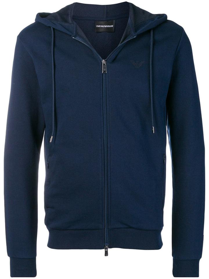 Emporio Armani Basic Hooded Jacket - Blue