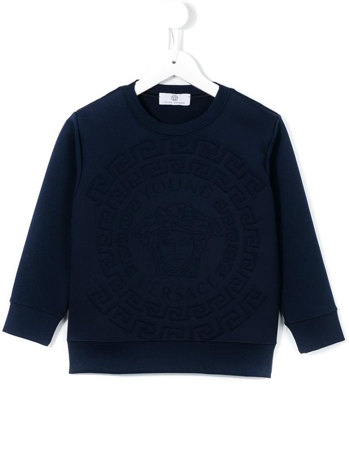 Young Versace Medusa Sweatshirt, Girl's, Size: 8 Yrs, Blue