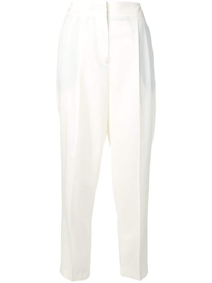 Pt01 High Waist Relaxed Trousers - White