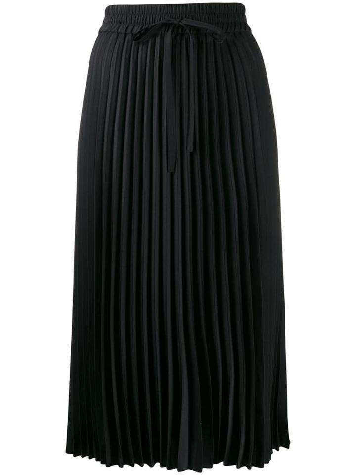 Red Valentino Plisse Full Skirt - Black