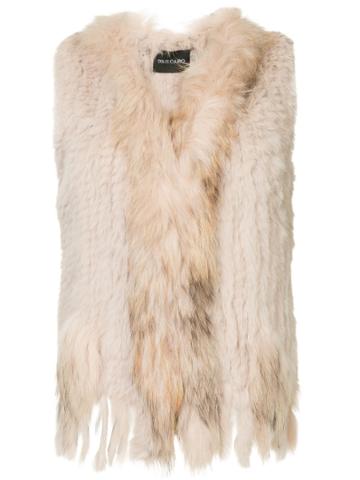 Dolce Cabo Textured Gilet Jacket - Pink & Purple