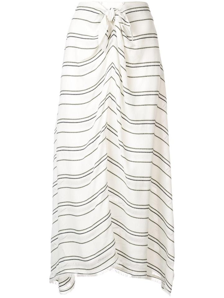Proenza Schouler Crepe Stripe Tied Skirt - White