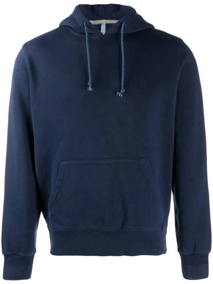 Sun 68 Embroidered Logo Hoodie - Blue
