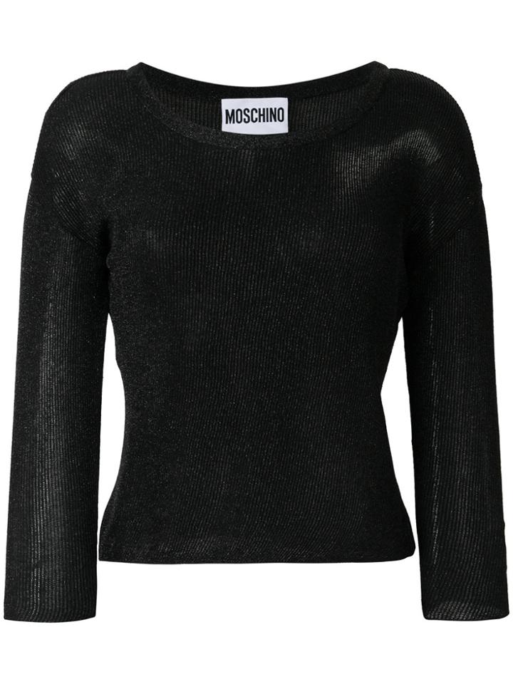 Moschino Ribbed Knit Top - Black
