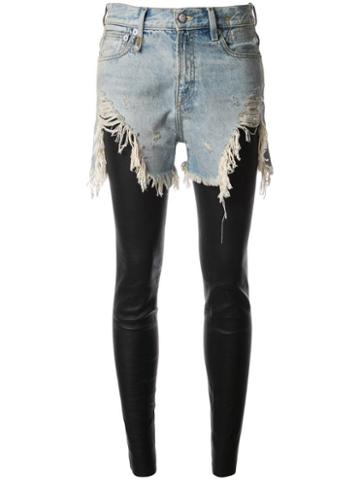 R13 Shredded Slouched Chaps - Blue