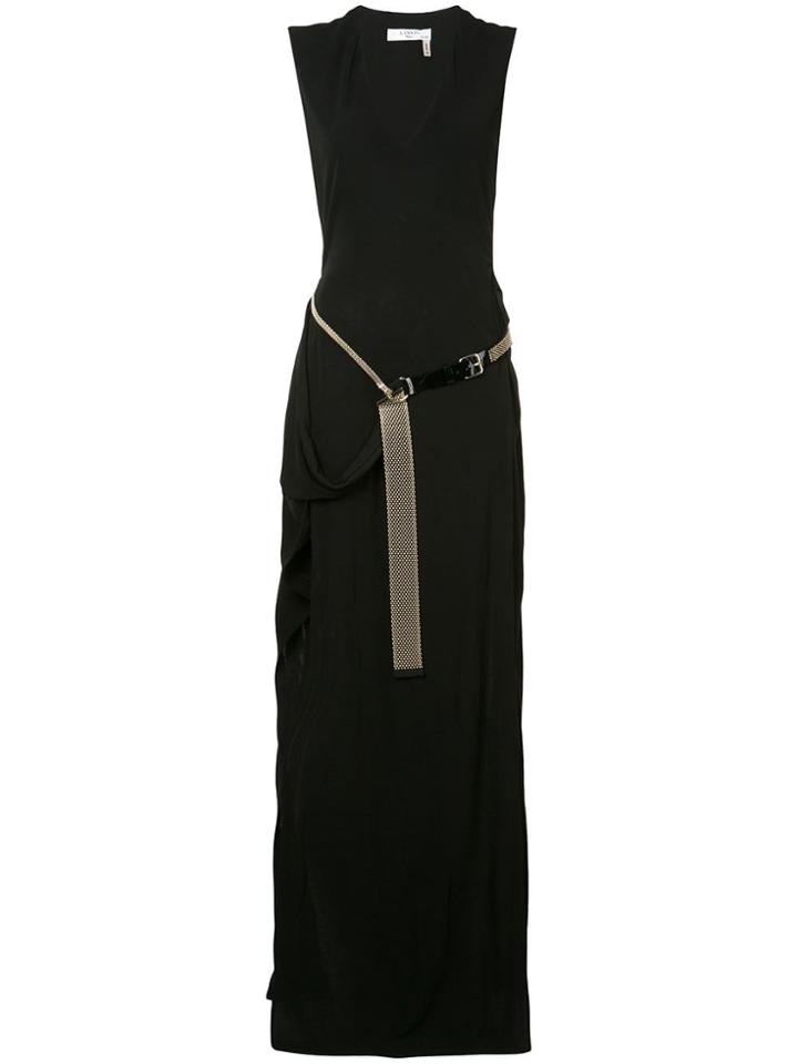Lanvin Belted Evening Dress - Black