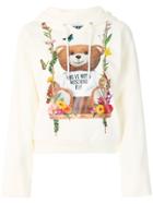 Moschino Bear Floral Hooded Sweatshirt - Nude & Neutrals