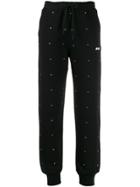 Msgm Crystal-embellished Track Trousers - Black