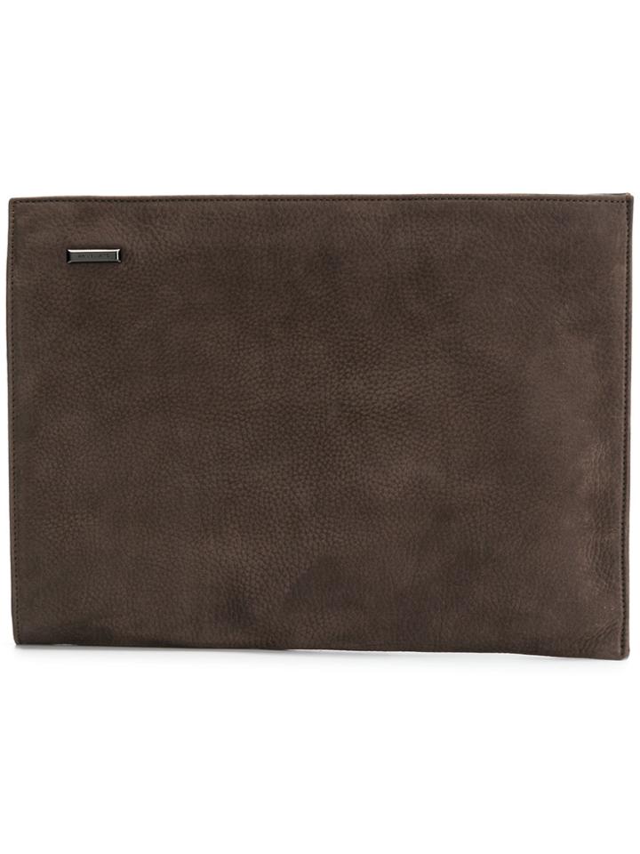 Zanellato Large Zipped Clutch Bag - Brown