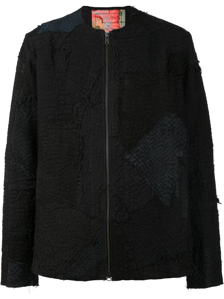 By Walid Collarless Zipped Jacket, Men's, Size: Medium, Black, Cotton/linen/flax