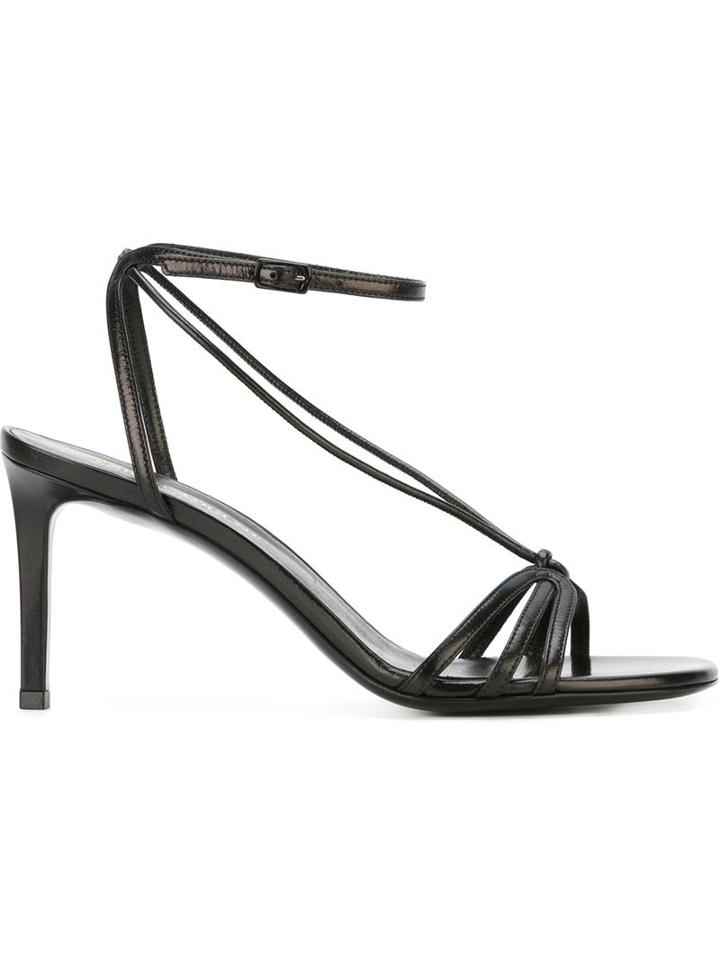 Saint Laurent Kate Sandals, Women's, Size: 36.5, Black, Kid Leather/leather