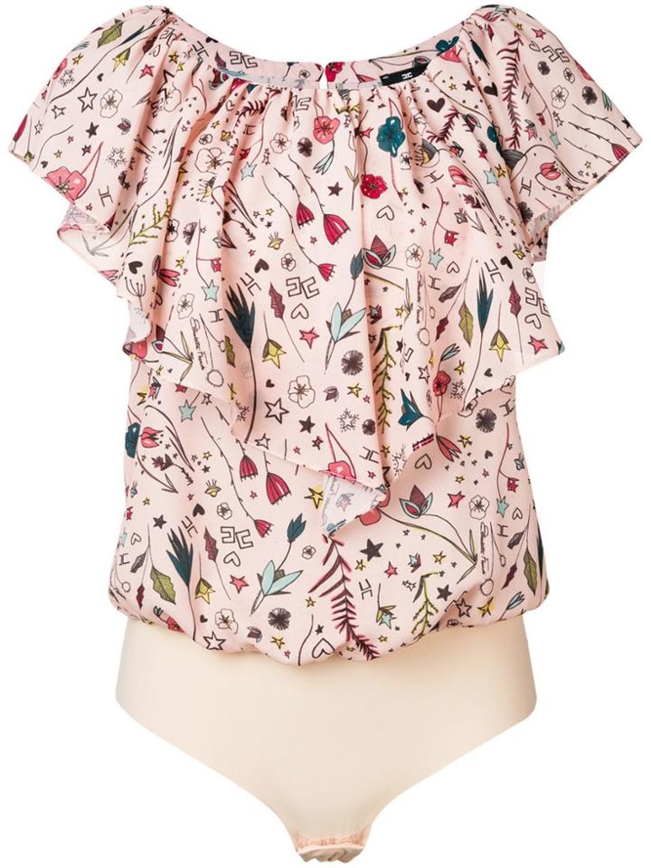Elisabetta Franchi Floral-print Body - Neutrals