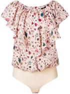 Elisabetta Franchi Floral-print Body - Neutrals