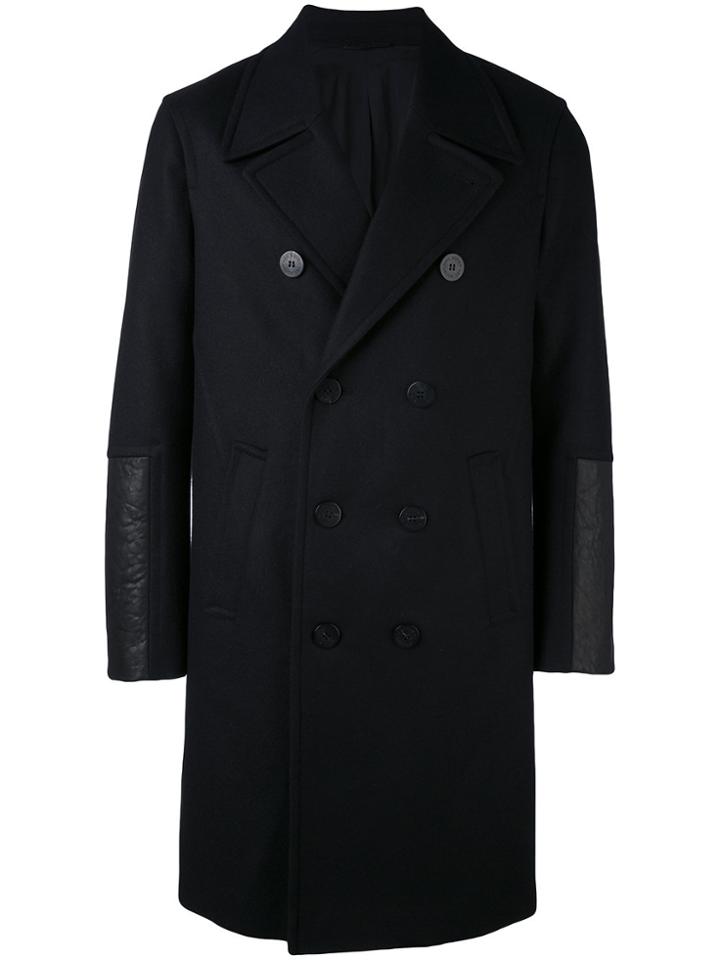 Neil Barrett Double Breasted Peacoat - Black