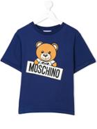 Moschino Kids Teddy Toy Print T-shirt - Blue