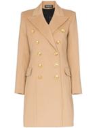 Balmain Double-breasted Wool And Cashmere-blend Coat - Neutrals