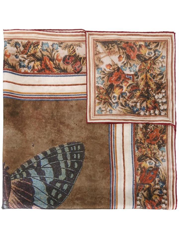 Valentino Valentino Garavani Mariposa Scarf, Women's, Brown, Silk