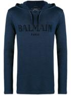 Balmain Long Sleeve Hoodie - Blue
