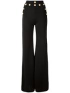 Balmain High-rise Sailor Pants, Women's, Size: 36, Black, Viscose