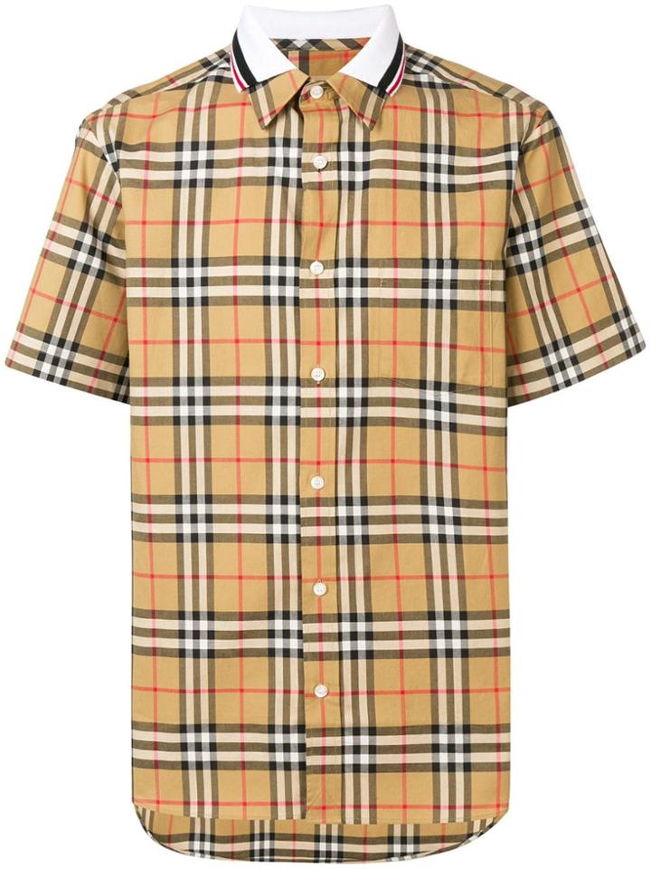 Burberry Checked Shirt - Neutrals