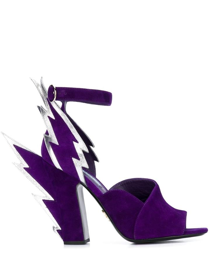 Prada Thunderbolt 110mm Sandals - Purple