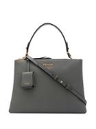 Prada Logo Plaque Tote Bag - Grey