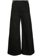Rosetta Getty Pintuck Flared Trousers - Black