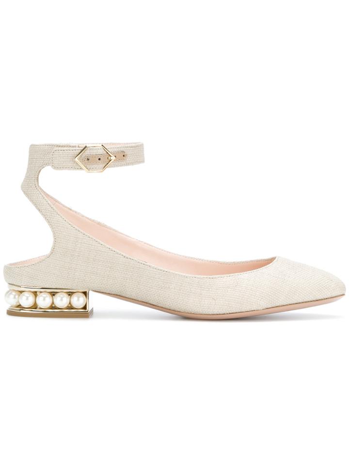Nicholas Kirkwood Embellished Heel Pumps - Nude & Neutrals