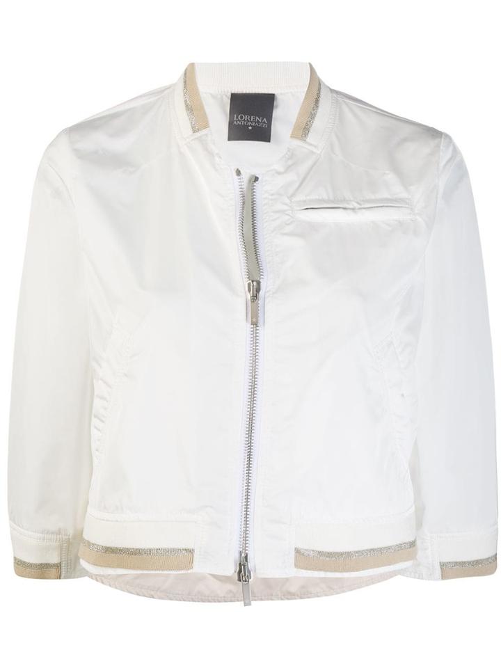 Lorena Antoniazzi Cropped Bomber Jacket - White