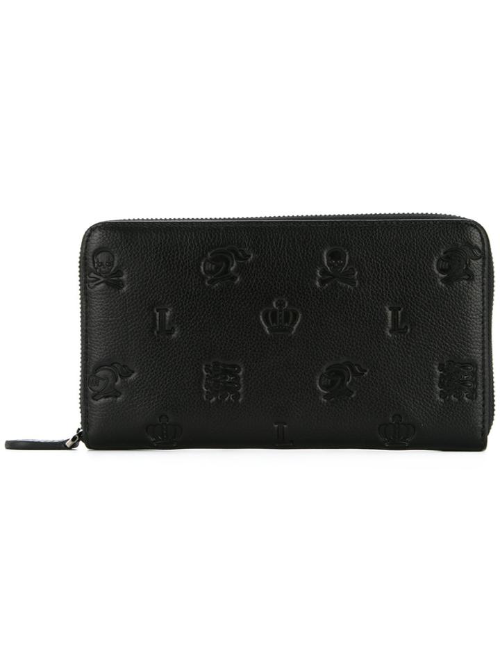 Loveless Patterned Embossed Wallet - Black
