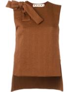Marni Bow Detail Top, Women's, Size: 40, Brown, Polyester/polyamide