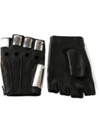 Majesty Black 'armor' Gloves, Adult Unisex, Size: 7.5, Leather/metal (other)
