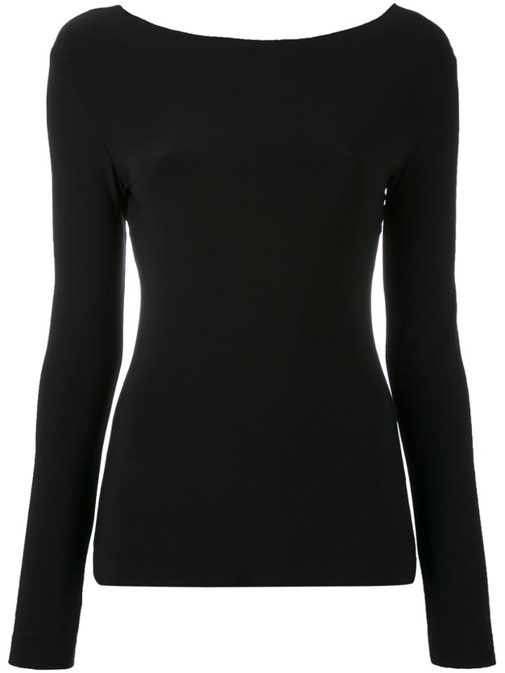 Norma Kamali V-back Blouse - Black