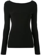 Norma Kamali V-back Blouse - Black