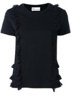 Red Valentino Frill Detail T-shirt, Women's, Size: Small, Black, Cotton