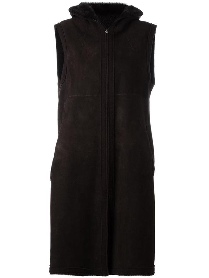 Liska Sleeveless Shearling Coat - Brown