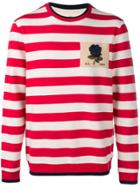 Kent & Curwen New Rose Patch Striped Sweatshirt - Red