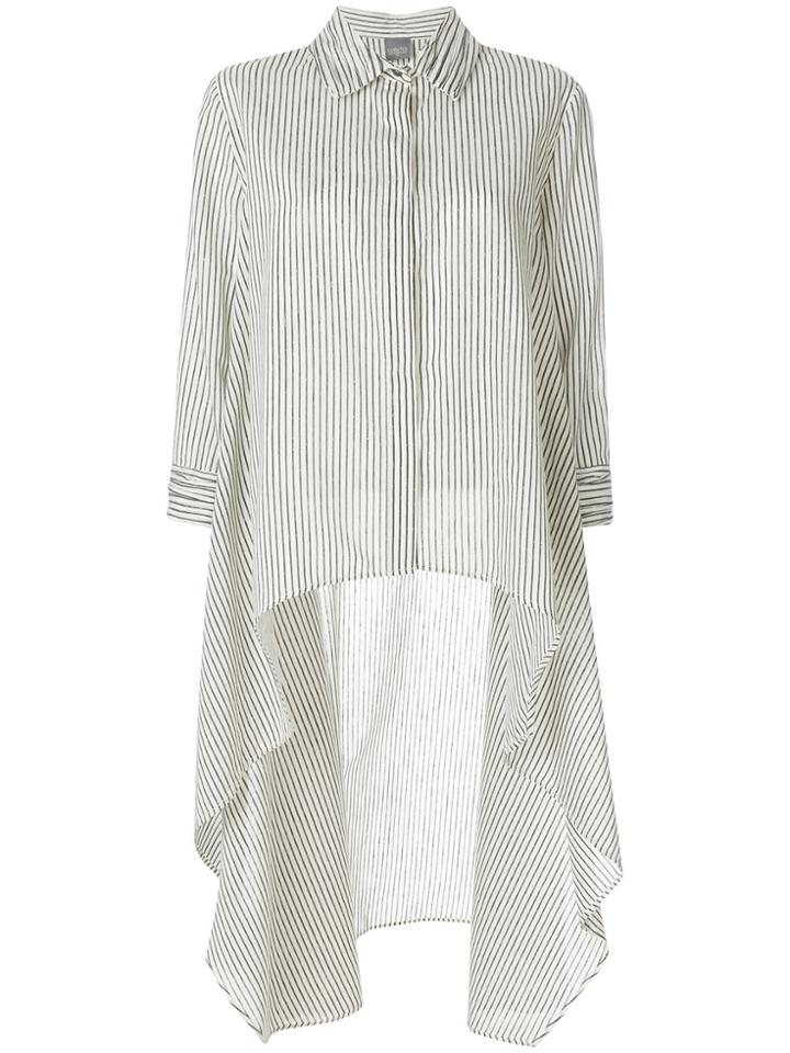 Lorena Antoniazzi Pinstripe High Low Hem Shirt - White