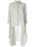 Lorena Antoniazzi Pinstripe High Low Hem Shirt - White
