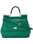 Dolce & Gabbana Sicily Handbag With Handle Embroidery - Green