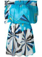 Emilio Pucci Geometric Print Short Dress, Women's, Size: 42, Blue, Cotton