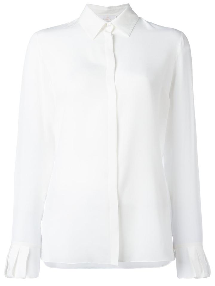 Capucci Draped Cuffs Sheer Shirt, Women's, Size: 38, White, Silk