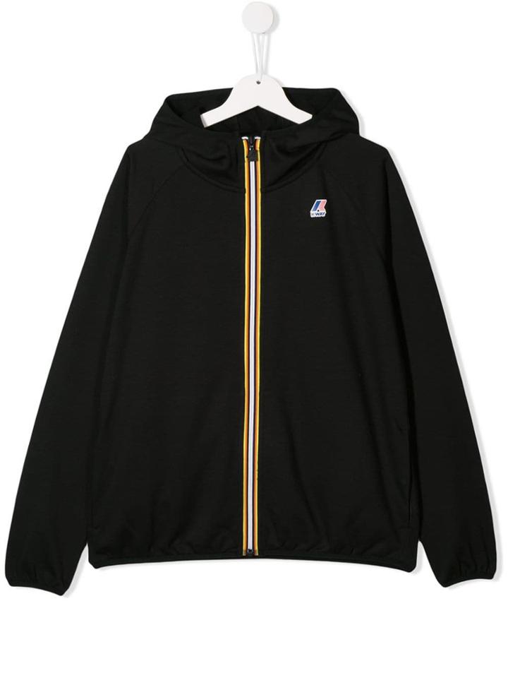 K Way Kids Logo Print Hoodie - Black