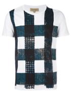 Burberry Check Print T-shirt, Men's, Size: Small, White, Cotton