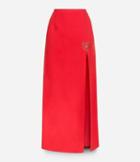 Christopher Kane Love Heart Motif Long Skirt With Split