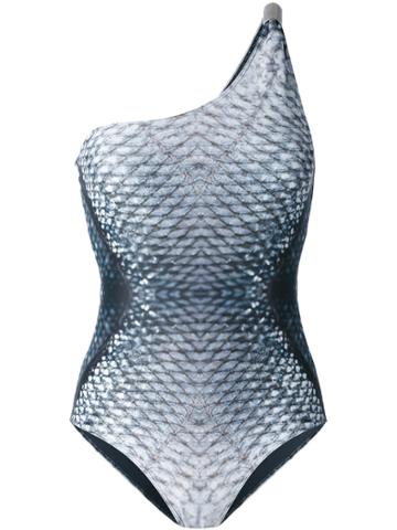 Mona Asymmetric Icelandic Swimsuit - Blue
