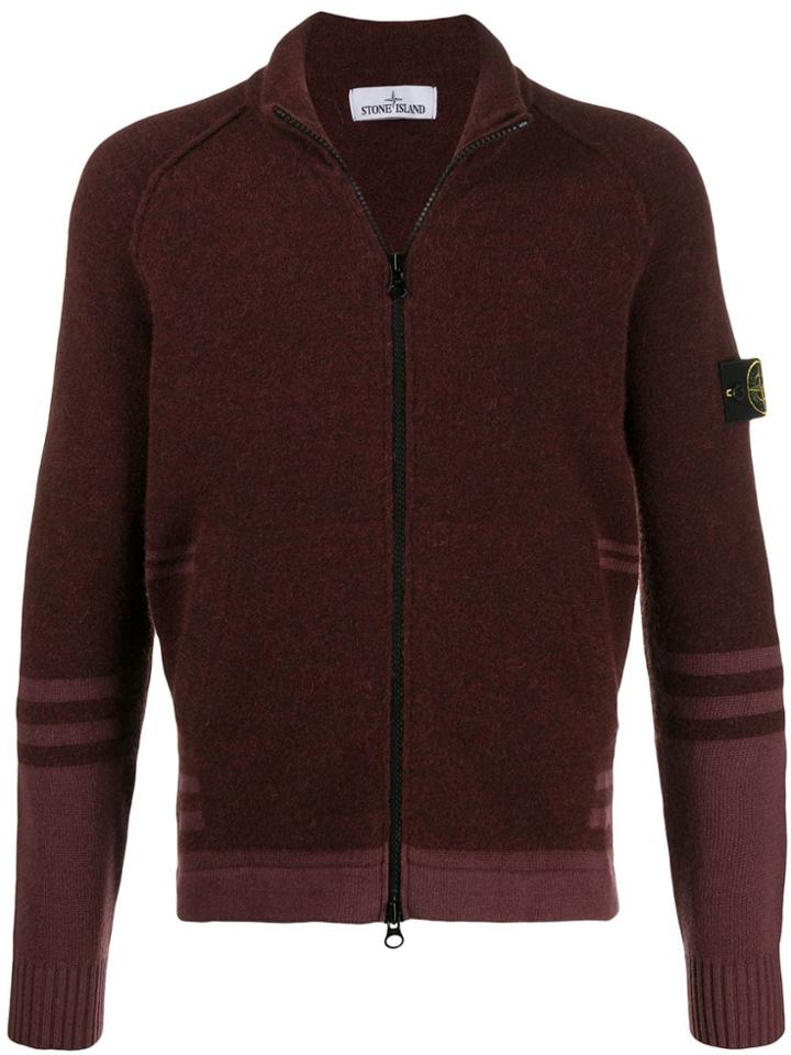 Stone Island Zipped-up Cardigan - Red